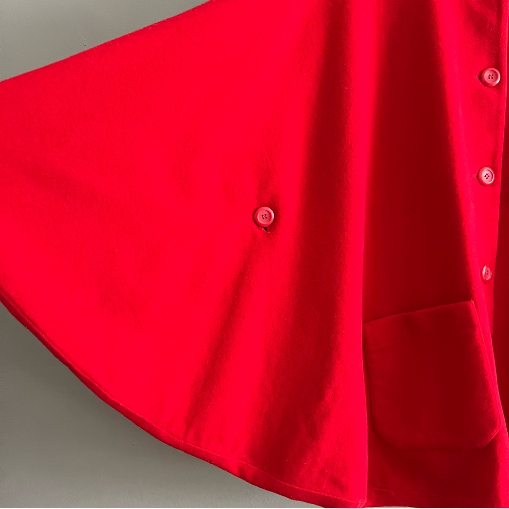 VTG Pendleton Poncho Womens 100% Virgin Wool Made USA Cape Pockets Red Size S/M - Picture 5 of 15